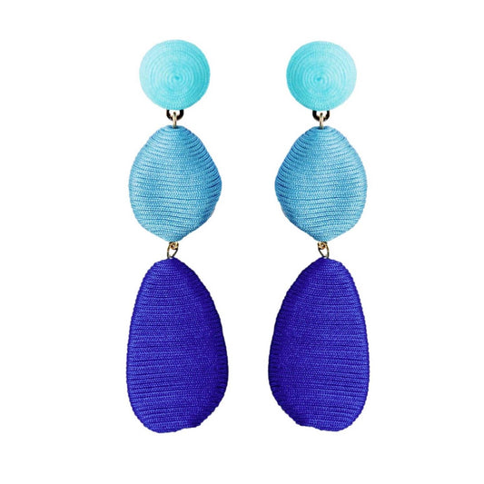 Blue Ombre Lido Statement Drop Earrings