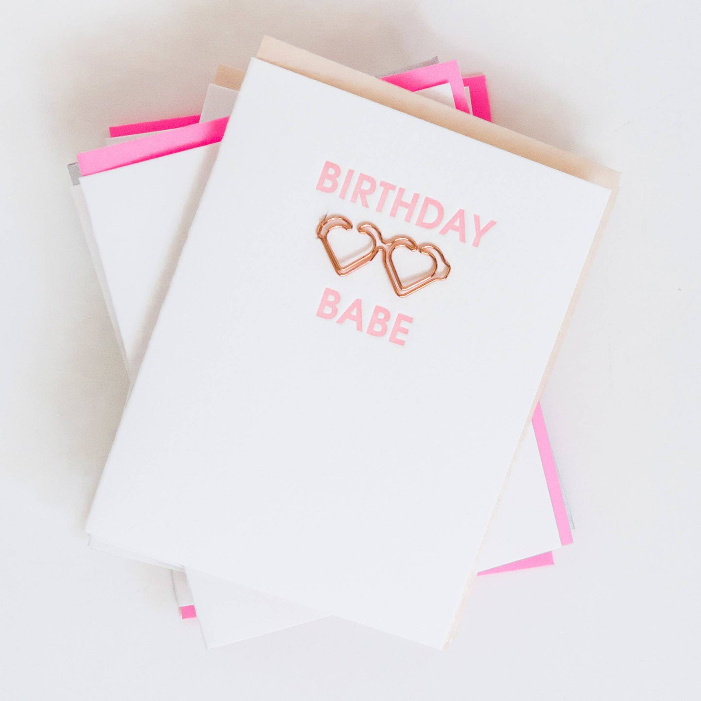 Birthday Babe Sunnies Paper Clip Letterpress Greeting Card