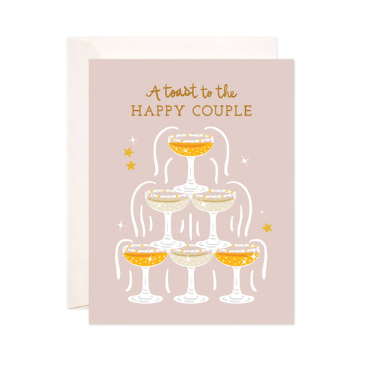 Happy Couple Toast Greeting Card - Wedding Card