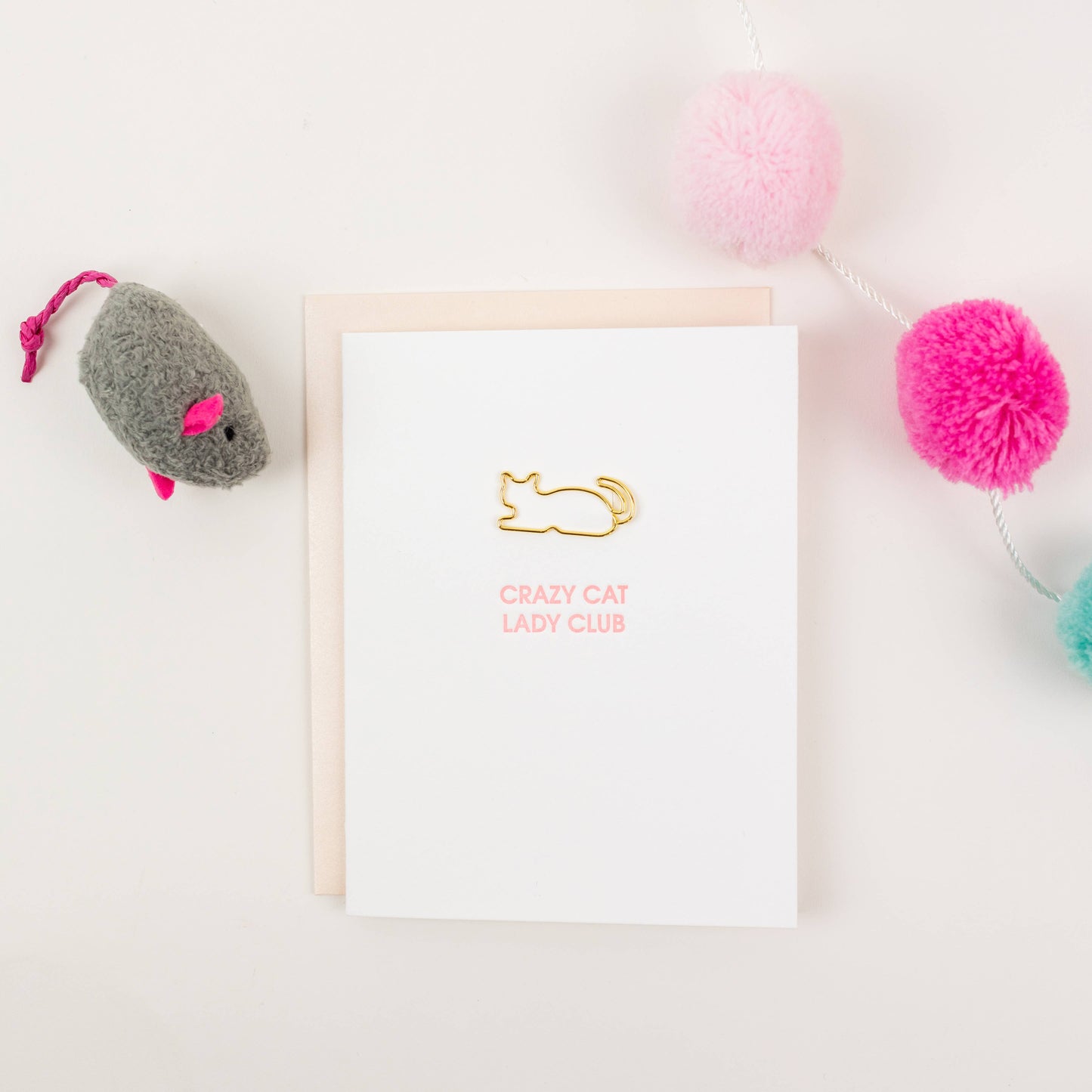 Crazy Cat Lady Club - Cat Letterpress Paper Clip Greeting Card