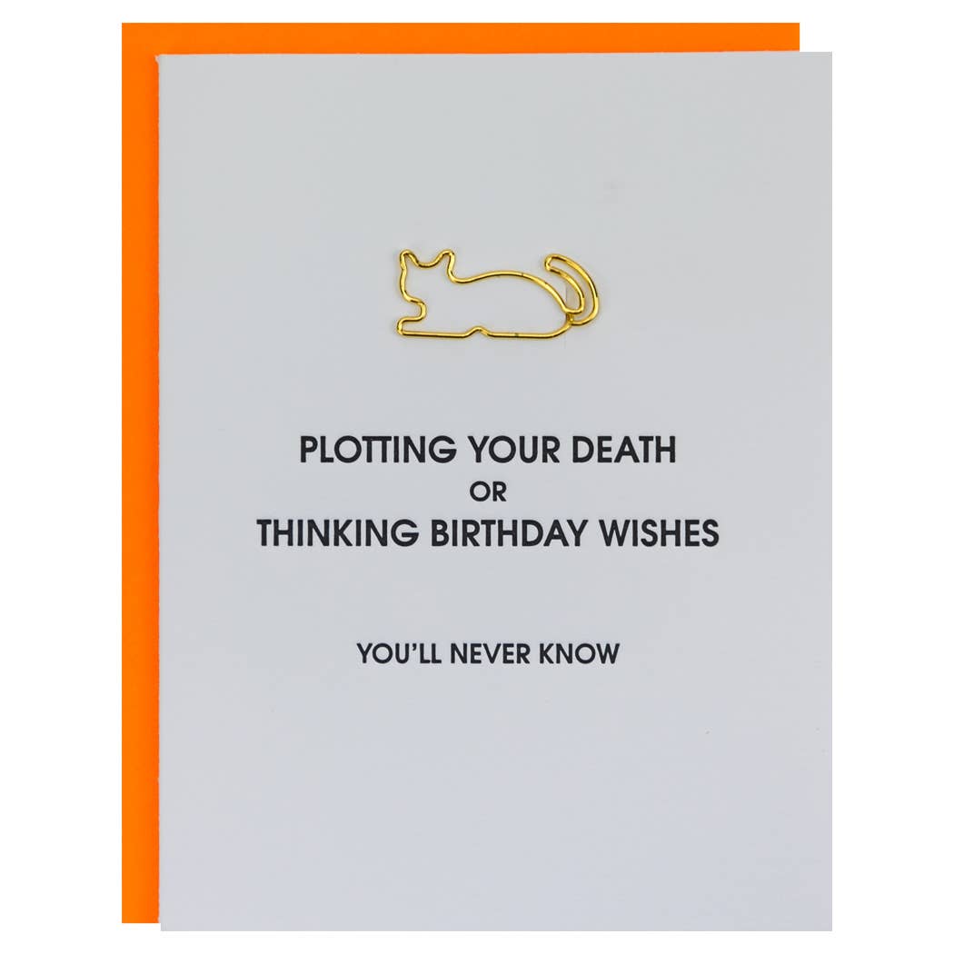 Plotting Your Death - Letterpress Paper Clip Greeting Card