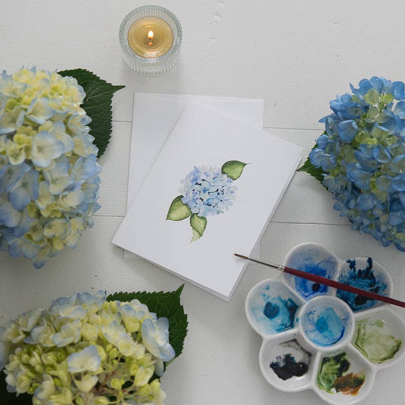 Hydrangea Watercolor Note Card