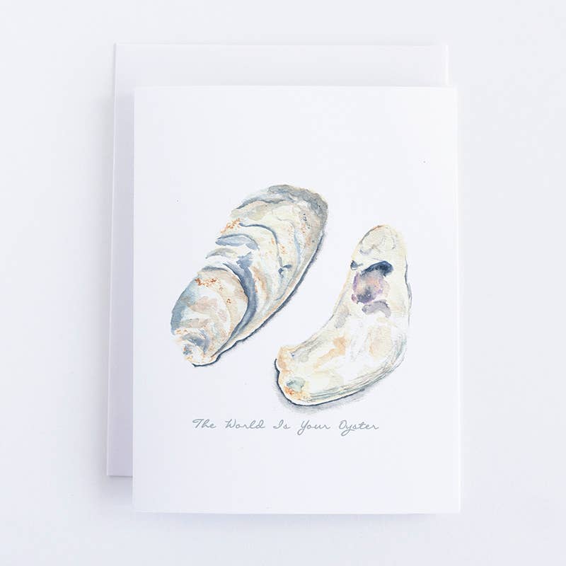 The World Is Your Oyster Watercolor Note Card