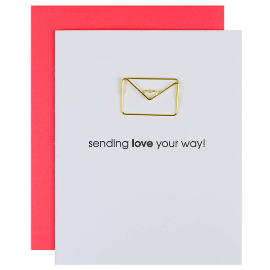 Sending Love Your Way - Letter Paper Clip Greeting Card