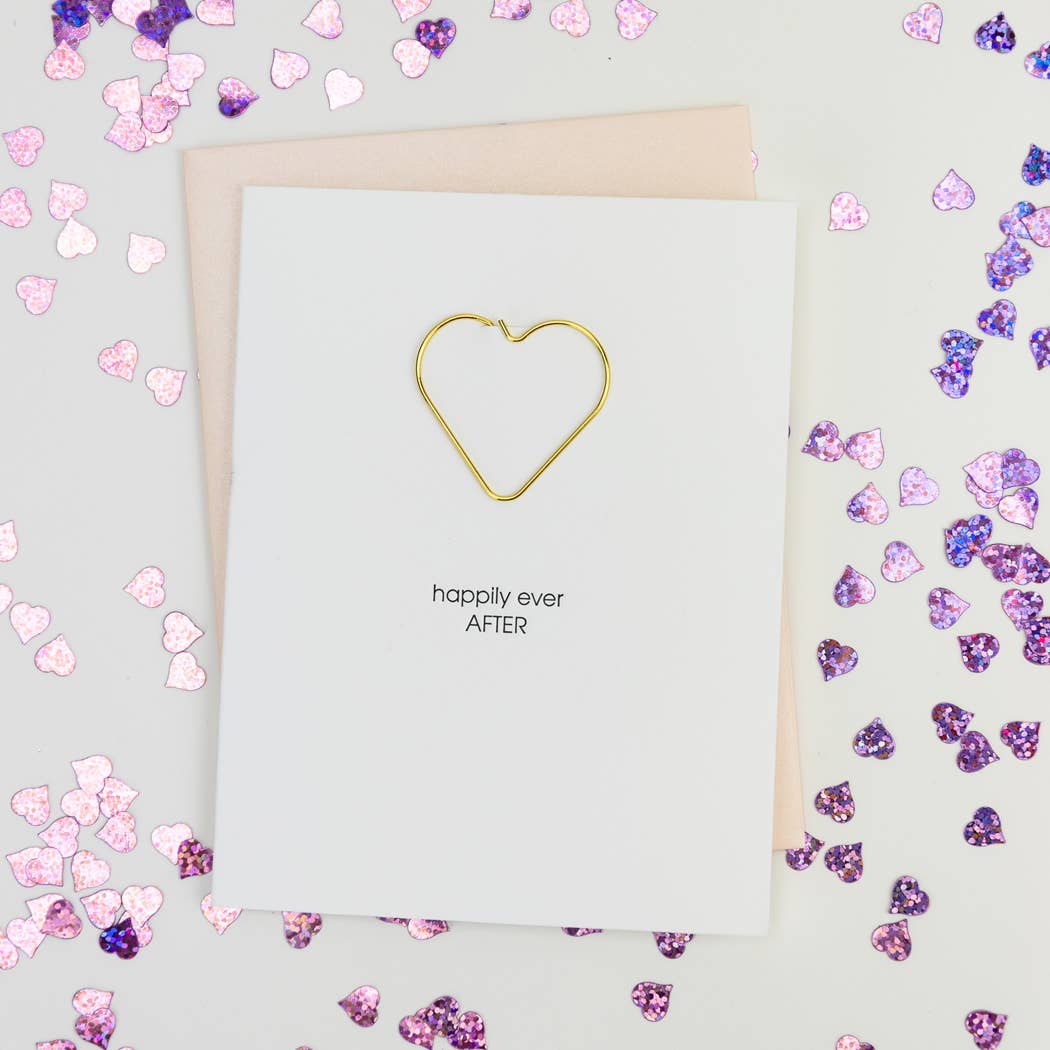 Happily Ever After Heart Paper Clip Greeting Card