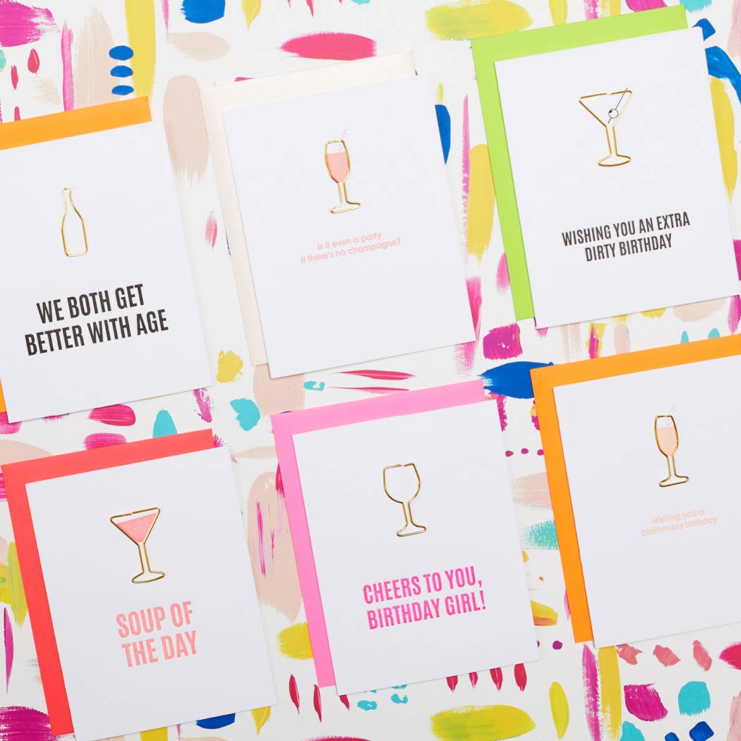 Extra Dirty Birthday Paper Clip Letterpress Greeting Card